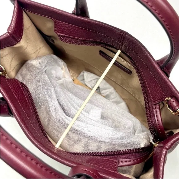 Michael Kors Mirella Small Signature Logo Crossbody Bag Ox Blood - Picture 10 of 11